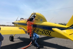 Novo aliado do CBMMG no combate a incêndios florestais, aeronave modelo Air Tractor, com capacidade para três mil litros de água