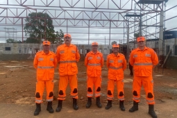 Militares da DLF e do 3º COB realizam visita técnica às obras da futura instalação do hangar da 5ª CEOA