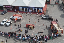 6º Pelotão de Bombeiros de Janaúba realiza simulado de acidente de trânsito durante a 43ª ExpoJanaúba
